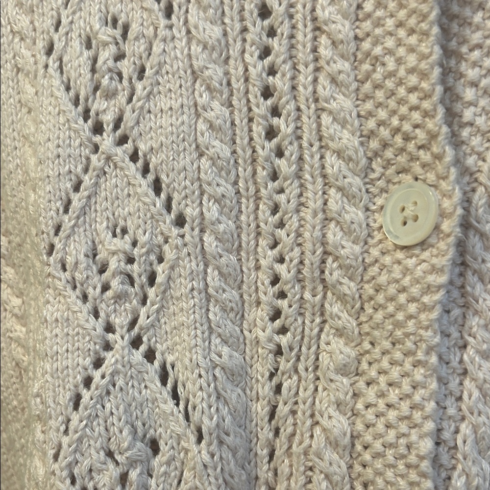 Vintage Lauren Ralph Lauren Cream Floral Linen Sweater Vest Small - Picture 5 of 6